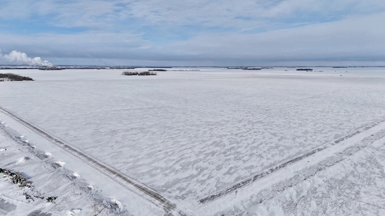 Aerial drone view of the 160-acre parcel