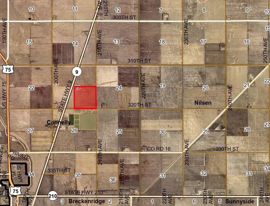 Section map showing the parcel in Connelly Township